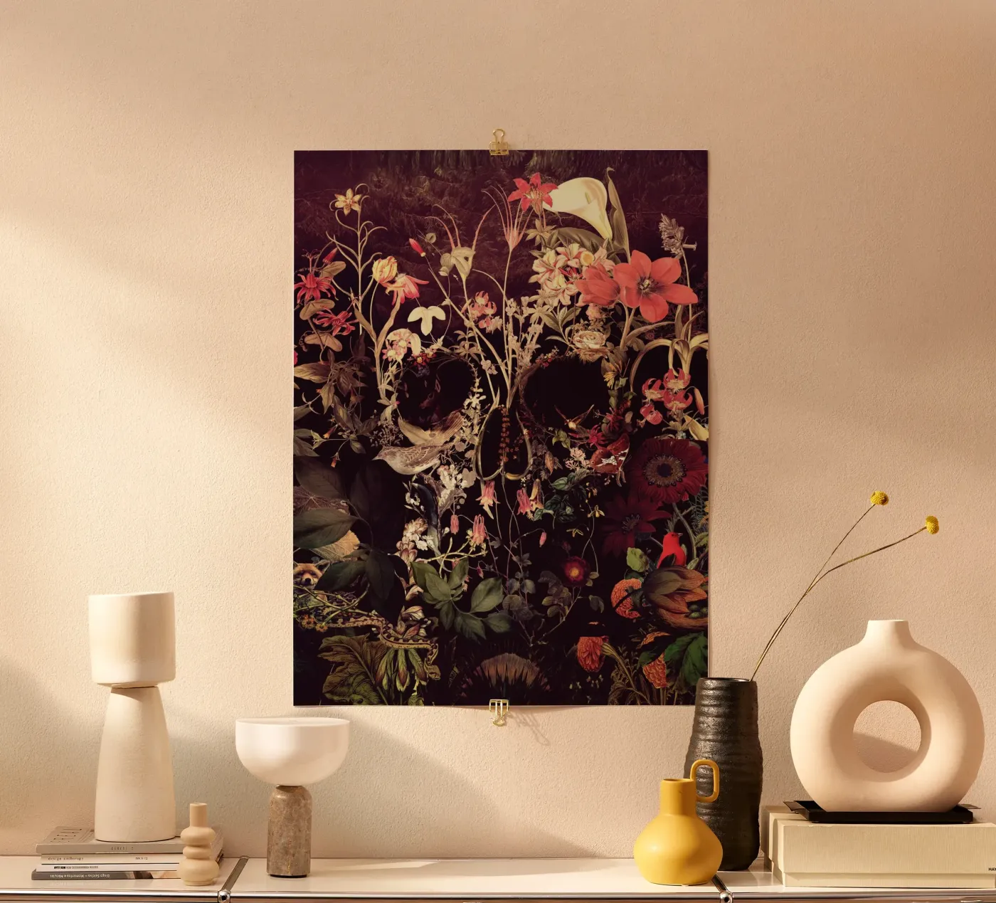 Bloom Skull poster van Ali Gulec