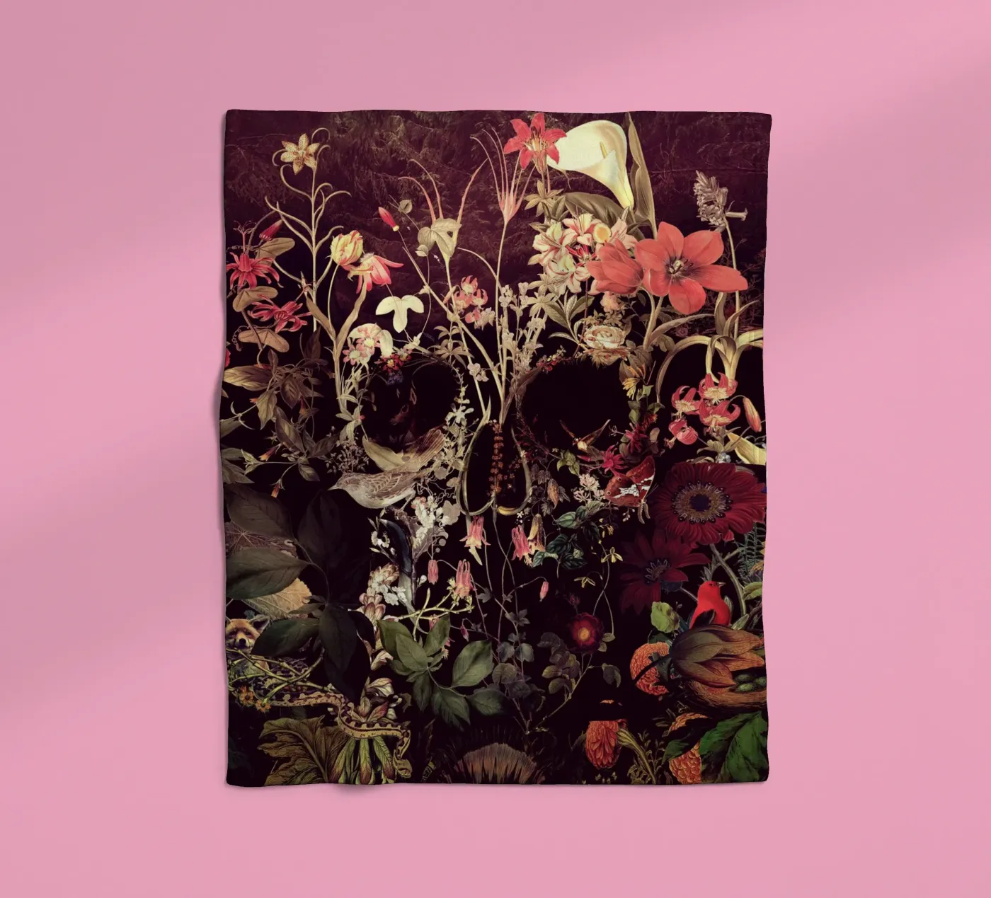 Bloom Skull fleecedeken van Ali Gulec