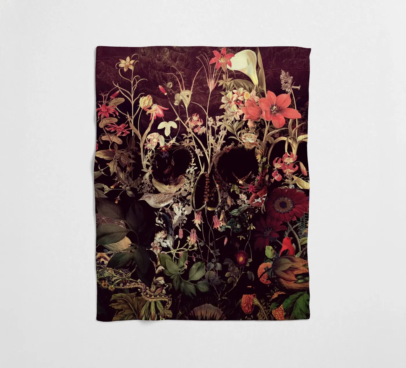 Bloom Skull fleecedeken van Ali Gulec