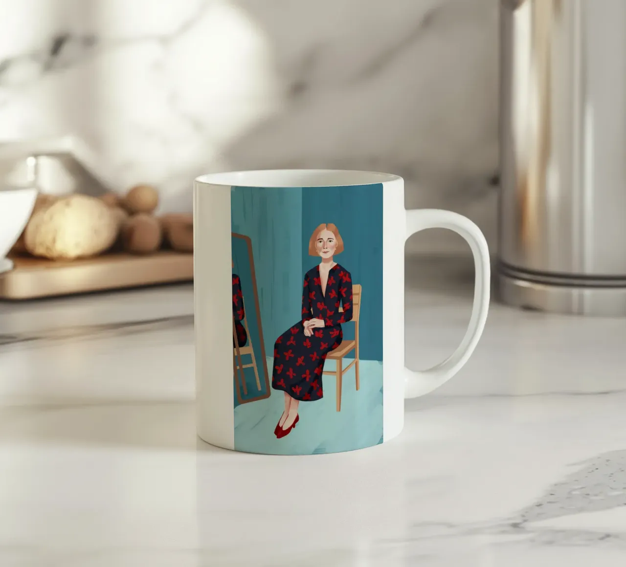 Riflesso nello specchio tazza in ceramica da Thistle Bloom