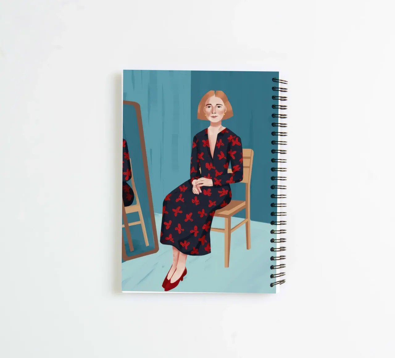 Reflection in the Mirror spiral notebook by Thistle Bloom