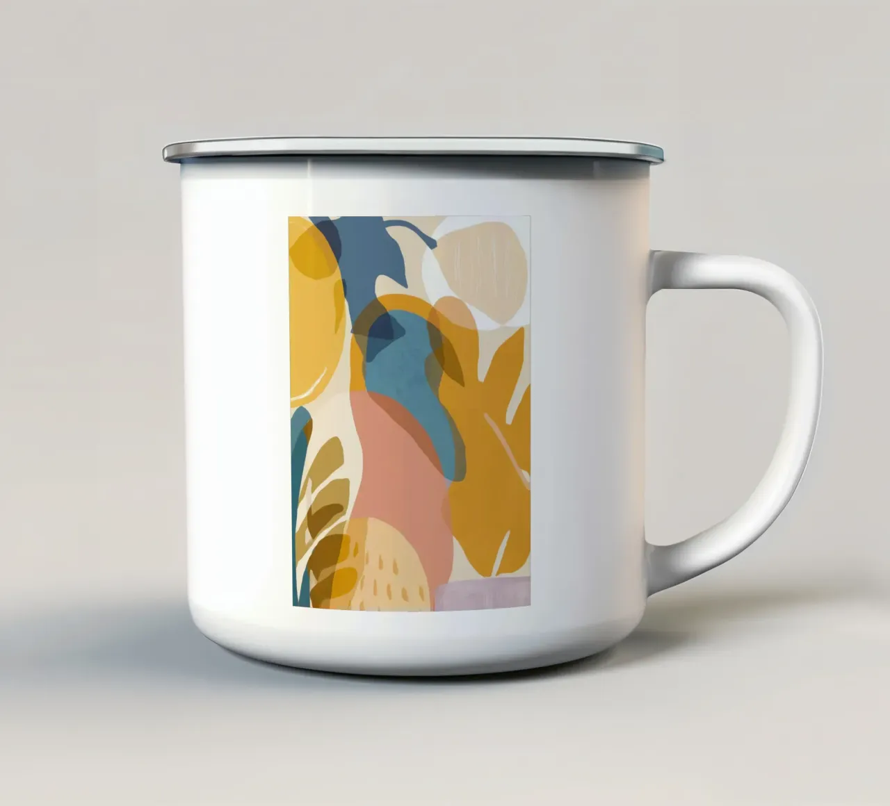 Abstract Blauw Goud emaille mok van Mark Solaria