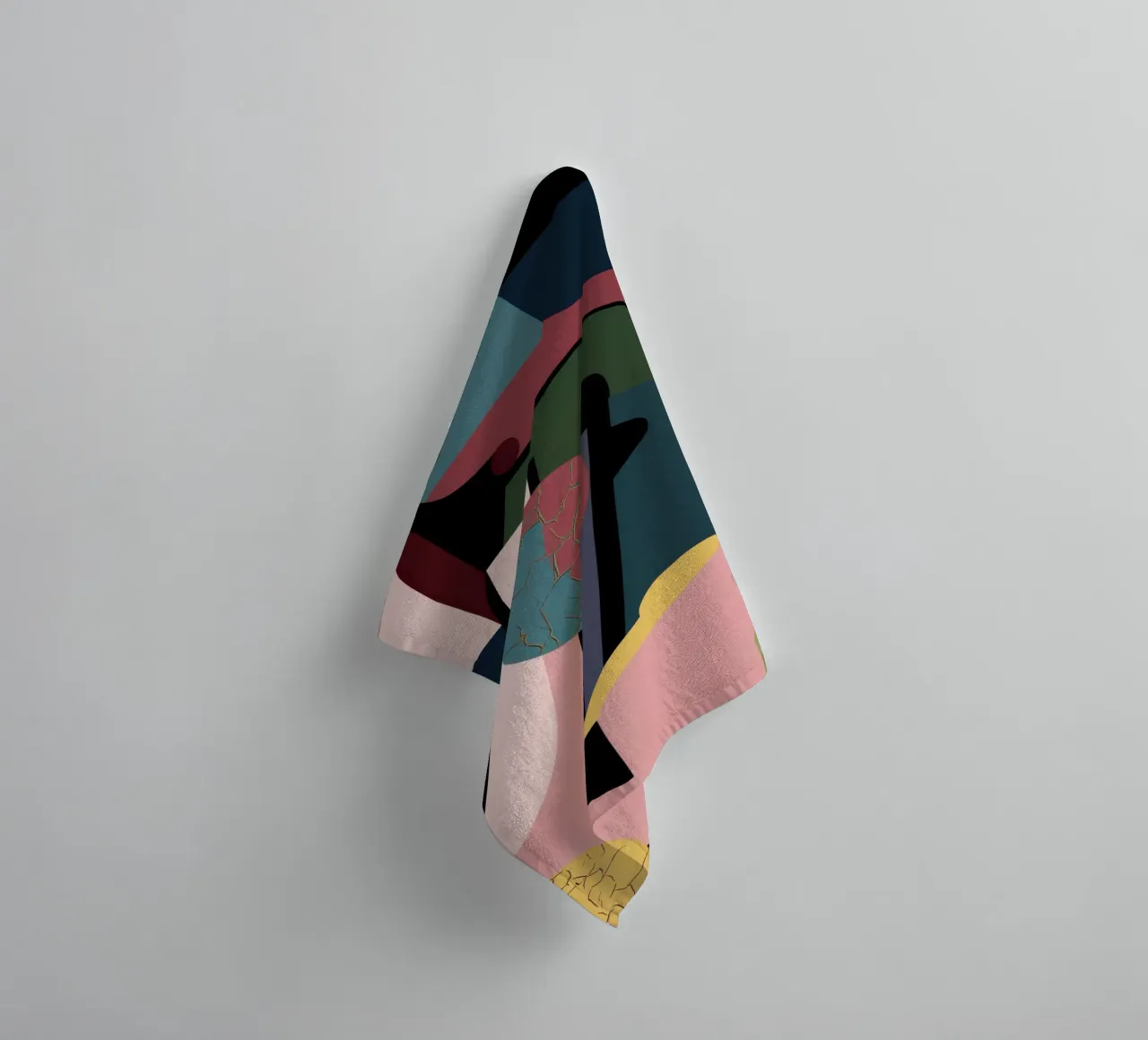 Muted Figures in Space towel by Thistle Bloom