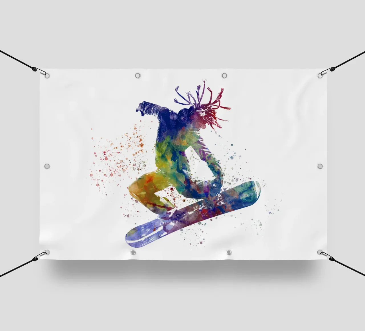 Snowboarder in acquerello telo in pvc da ⚽ Sports Pulse