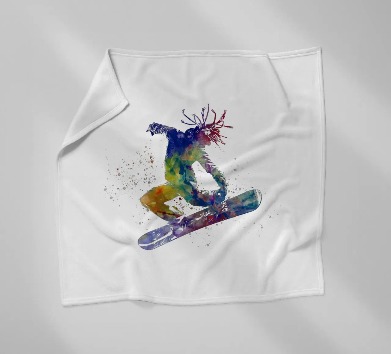 Snowboarder in acquerello coperta in pile da ⚽ Sports Pulse