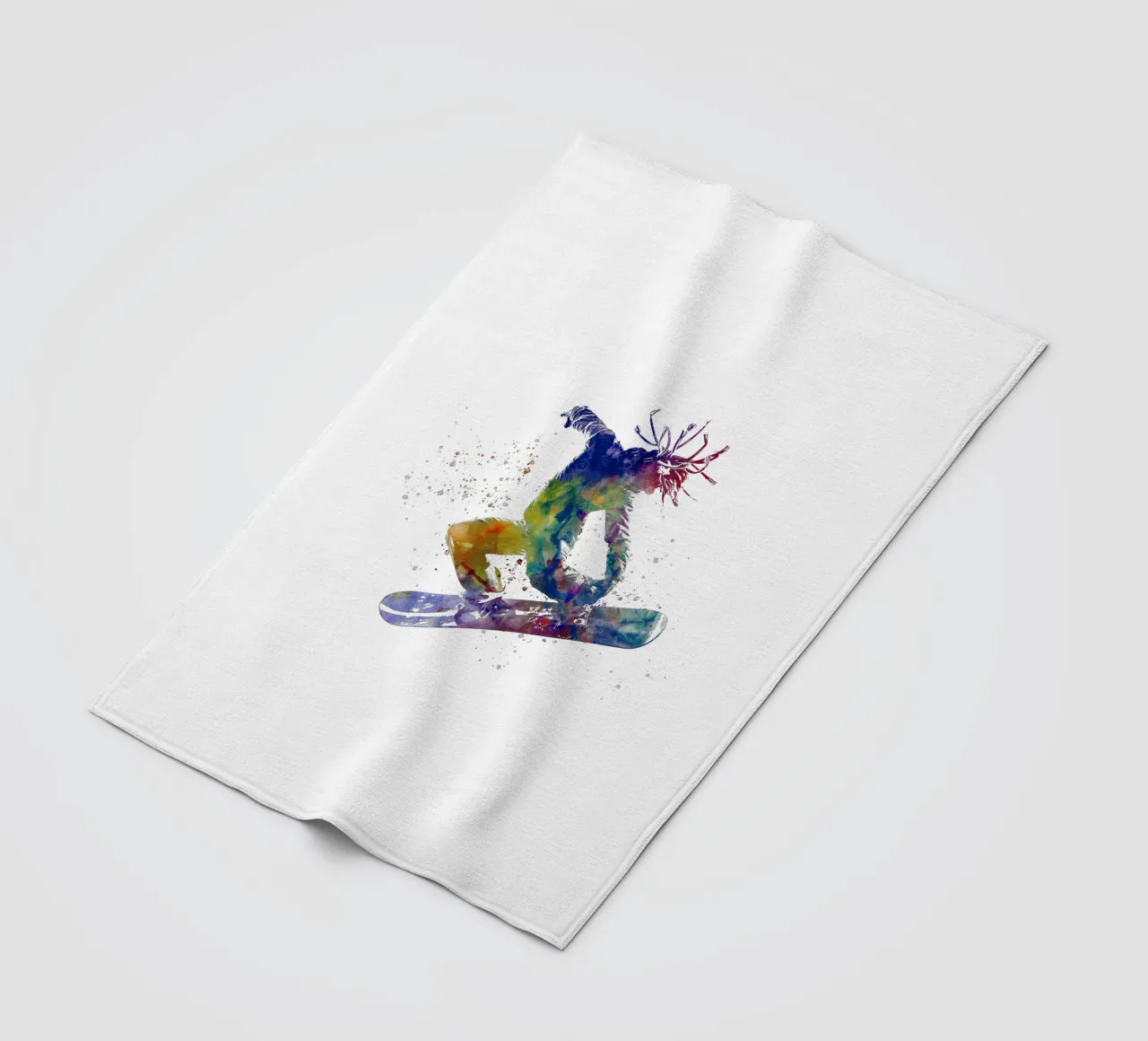 Snowboarder in acquerello coperta in pile da ⚽ Sports Pulse