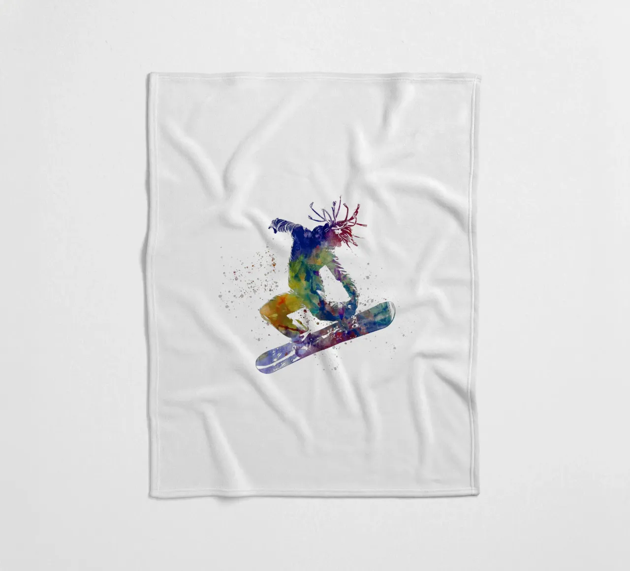 Snowboarder in acquerello coperta in pile da ⚽ Sports Pulse