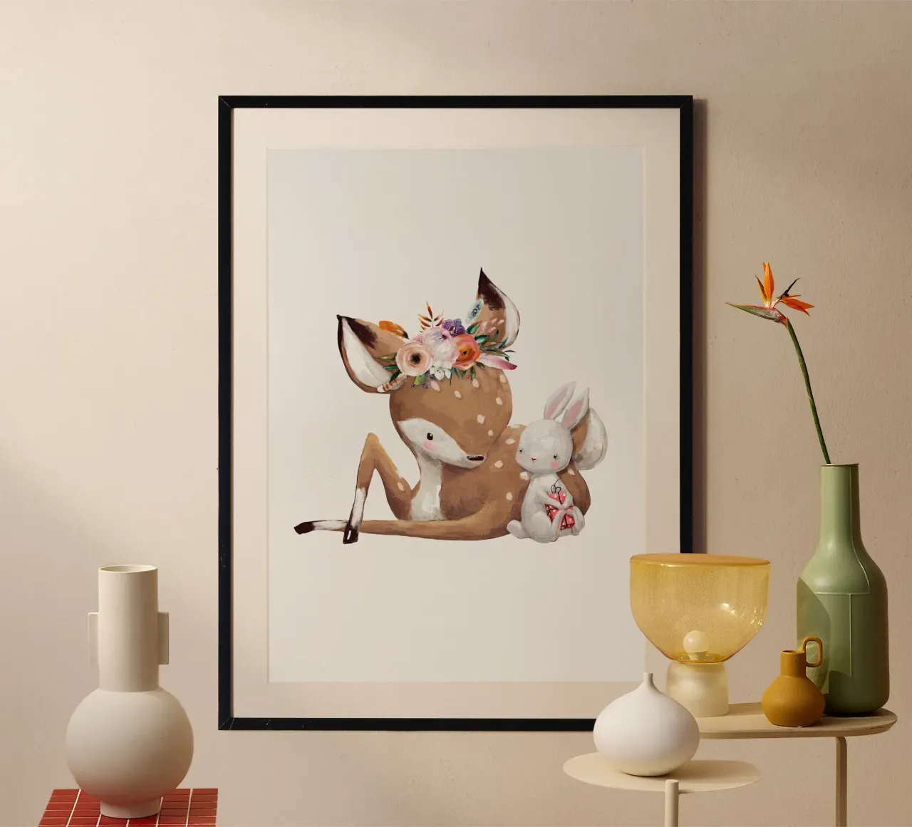 Cervo e coniglio poster da muench benjamin