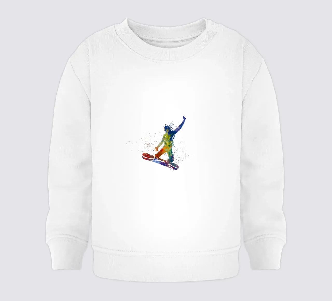 Snowboarder in acquerello felpa neonato da ⚽ Sports Pulse