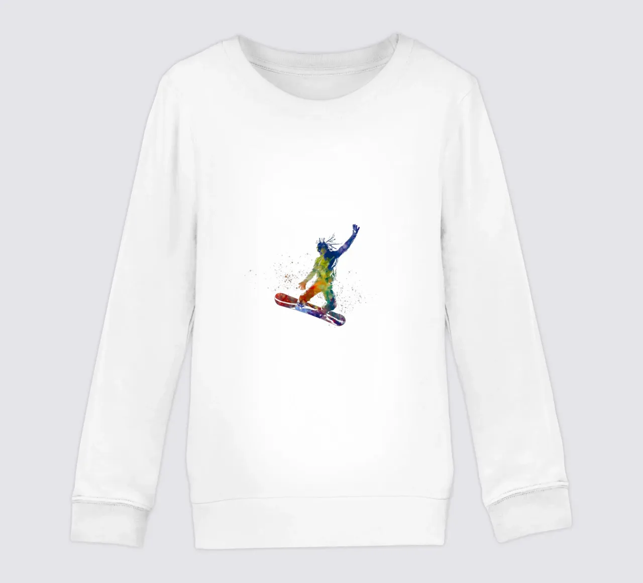 Snowboarder in acquerello felpa bambino da ⚽ Sports Pulse