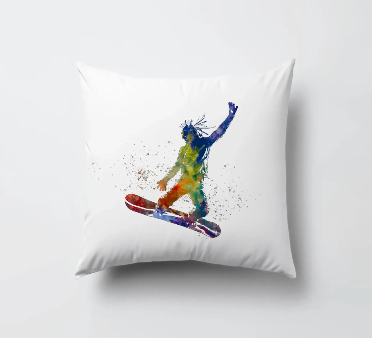 Snowboarder in acquerello cuscino da ⚽ Sports Pulse