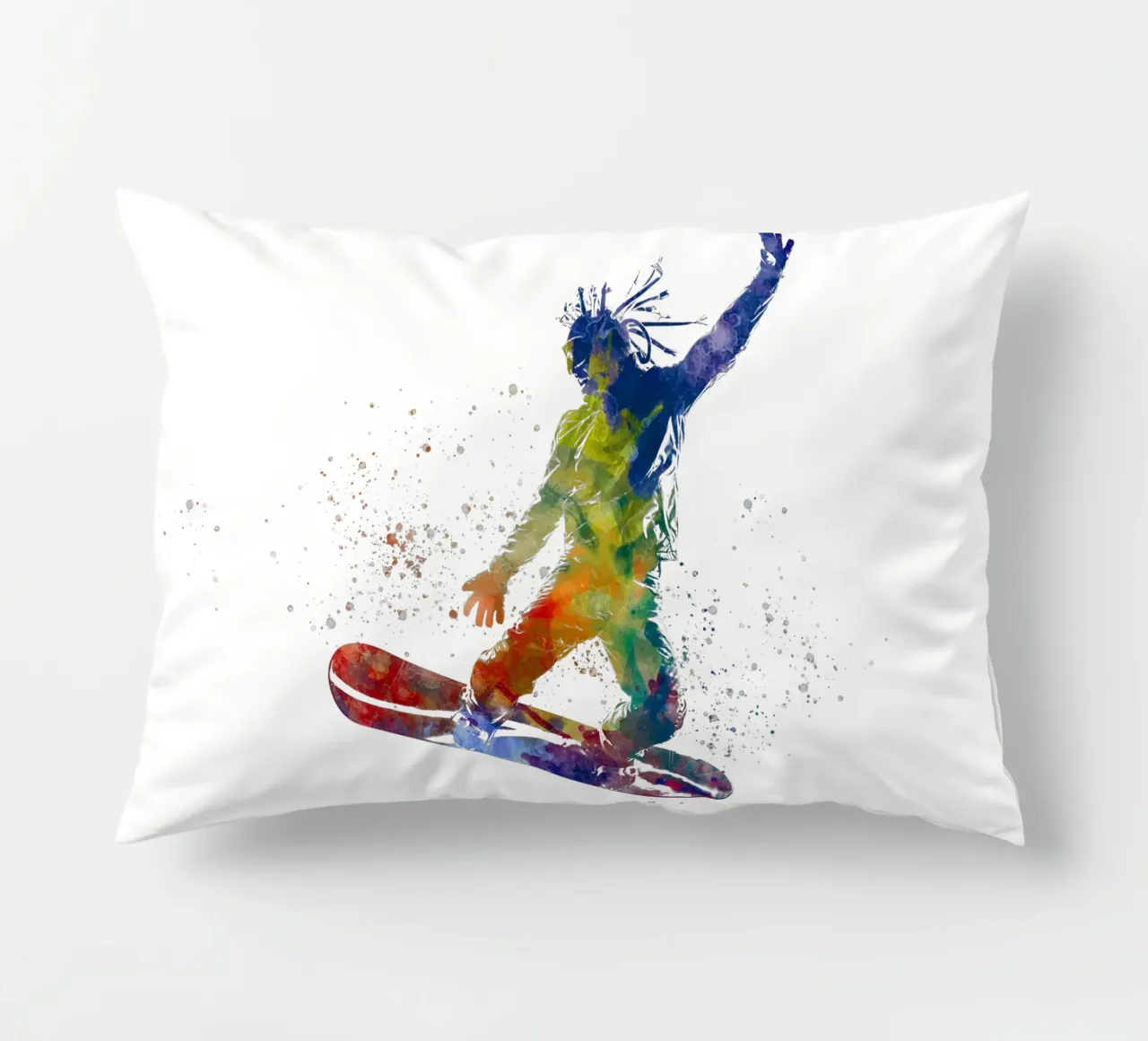 Snowboarder in acquerello cuscino da ⚽ Sports Pulse