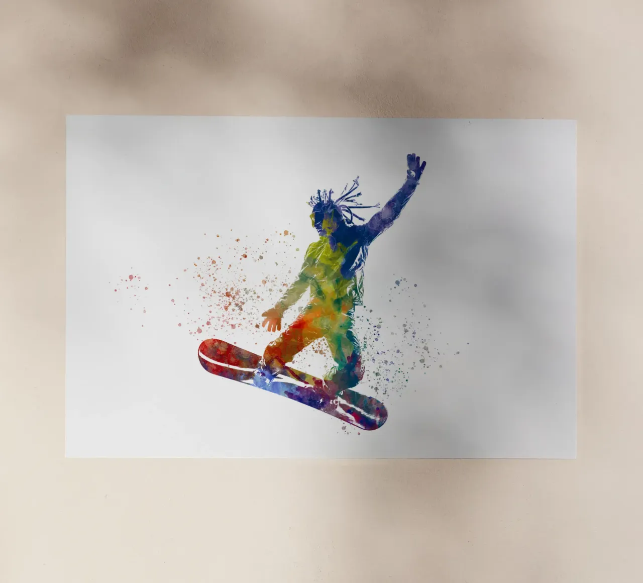 Snowboarder in acquerello pellicola backlit da ⚽ Sports Pulse