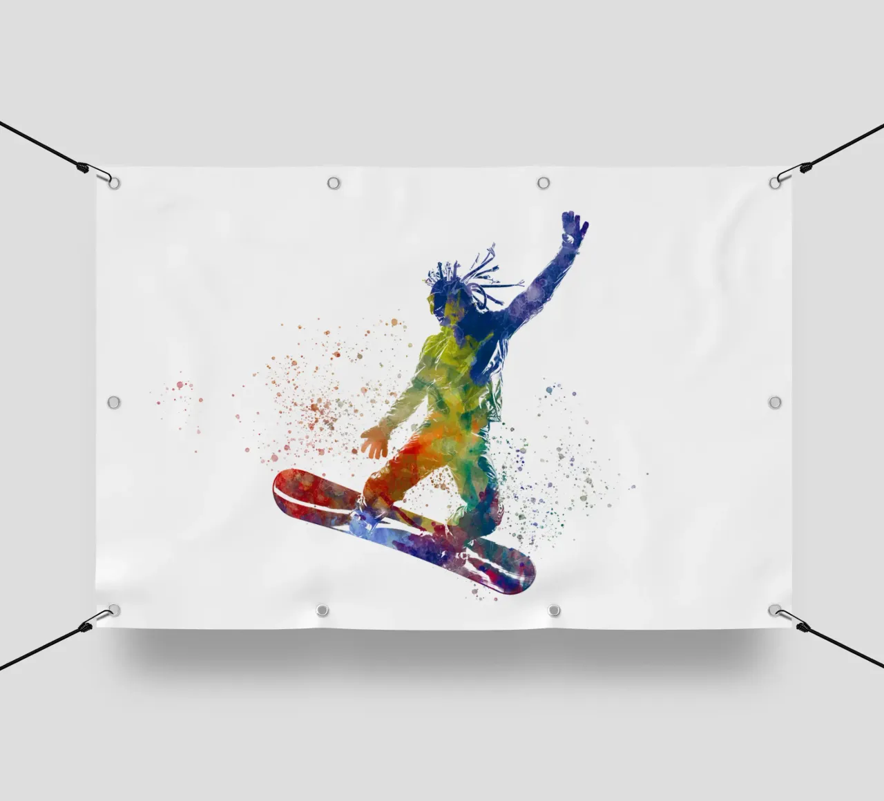 Snowboarder in acquerello telo in pvc da ⚽ Sports Pulse