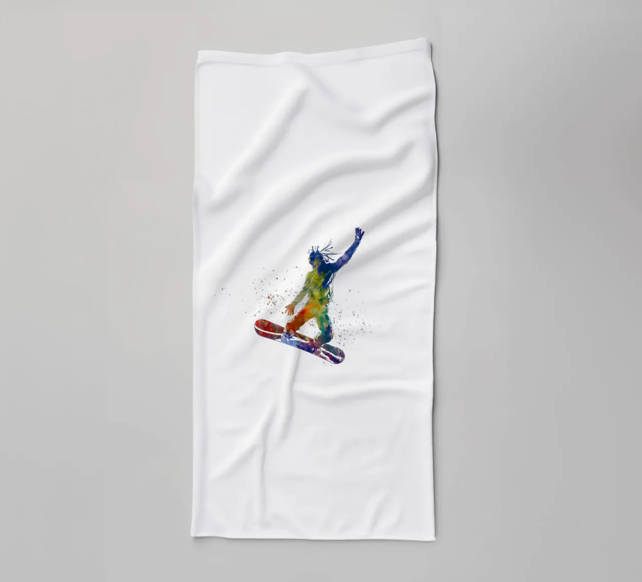 Snowboarder in acquerello asciugamano da bagno da ⚽ Sports Pulse