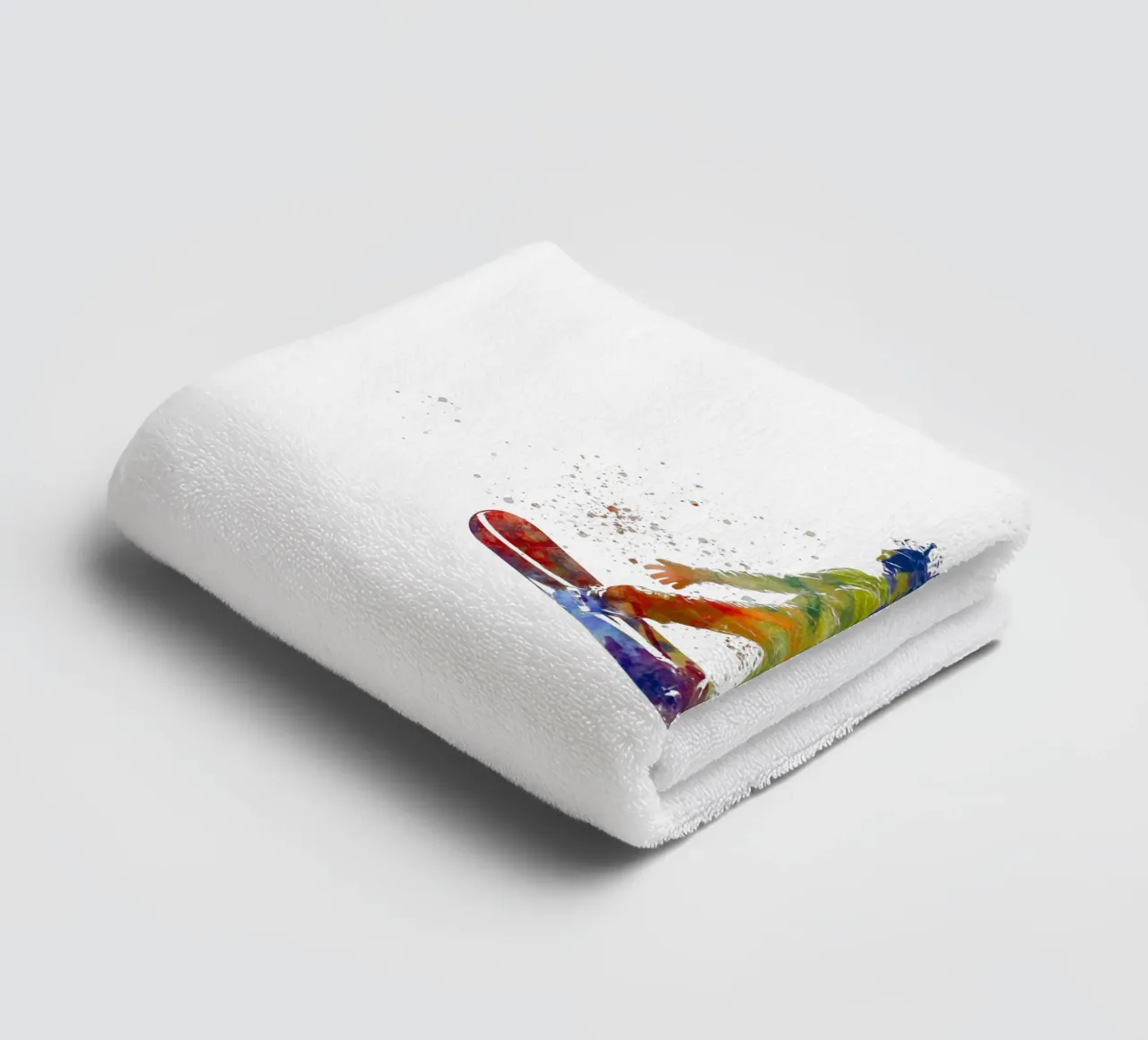 Snowboarder in acquerello asciugamano da bagno da ⚽ Sports Pulse