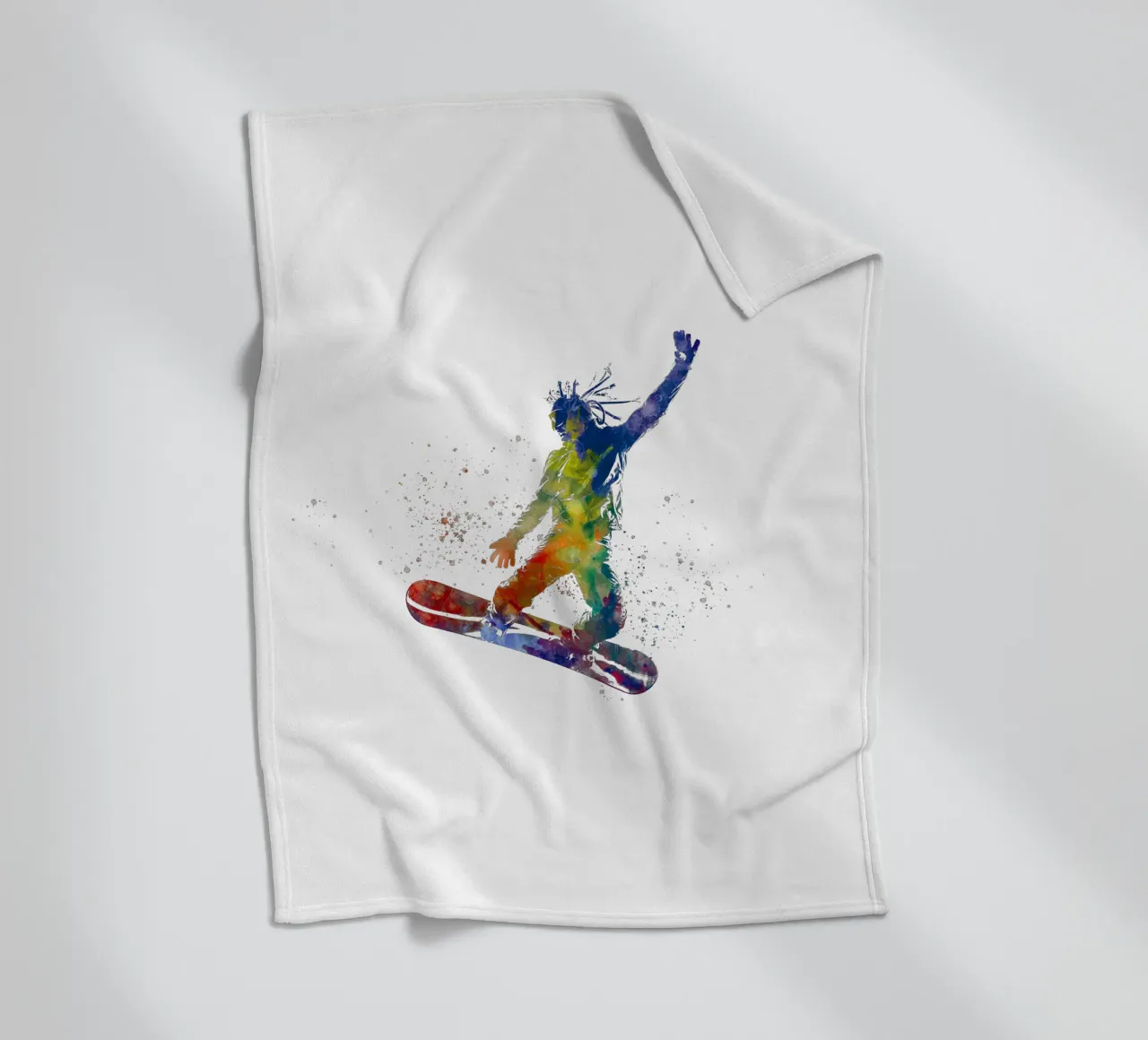 Snowboarder in acquerello coperta in pile da ⚽ Sports Pulse