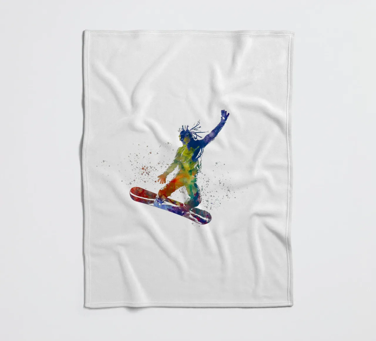 Snowboarder in acquerello coperta in pile da ⚽ Sports Pulse