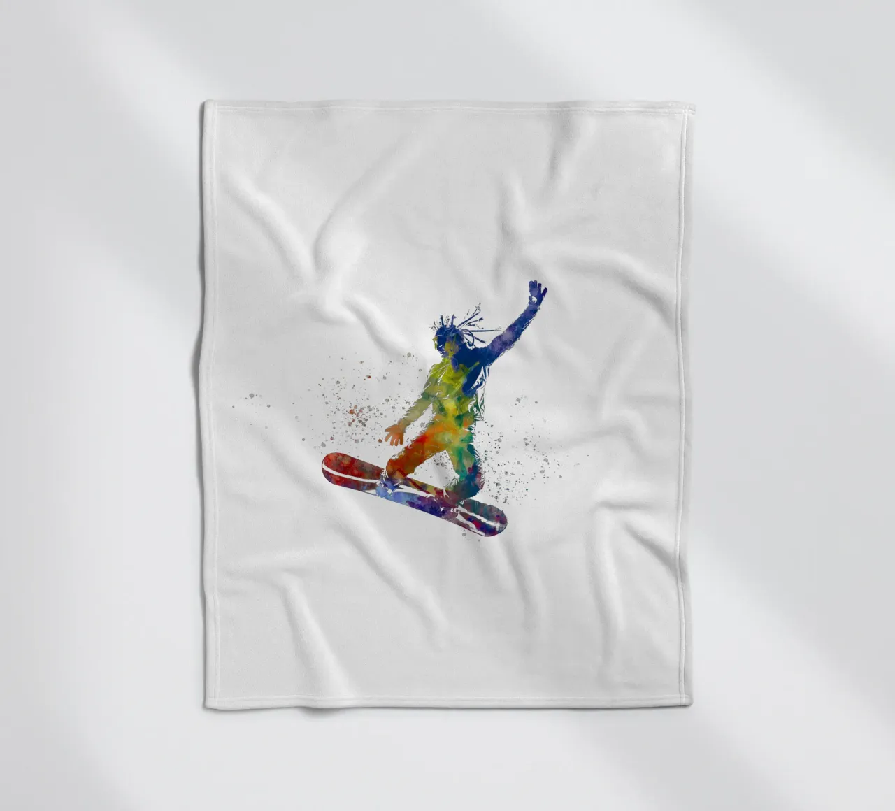 Snowboarder in acquerello coperta in pile da ⚽ Sports Pulse