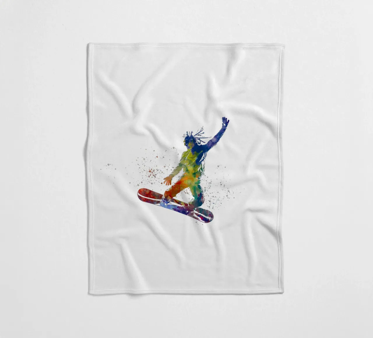Snowboarder in acquerello coperta in pile da ⚽ Sports Pulse