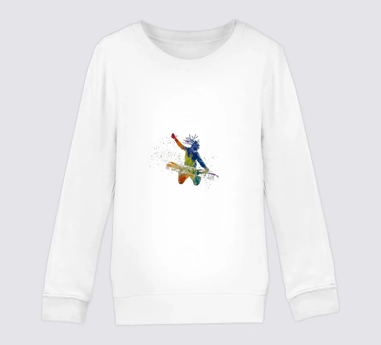 Snowboarder in acquerello felpa bambino da ⚽ Sports Pulse