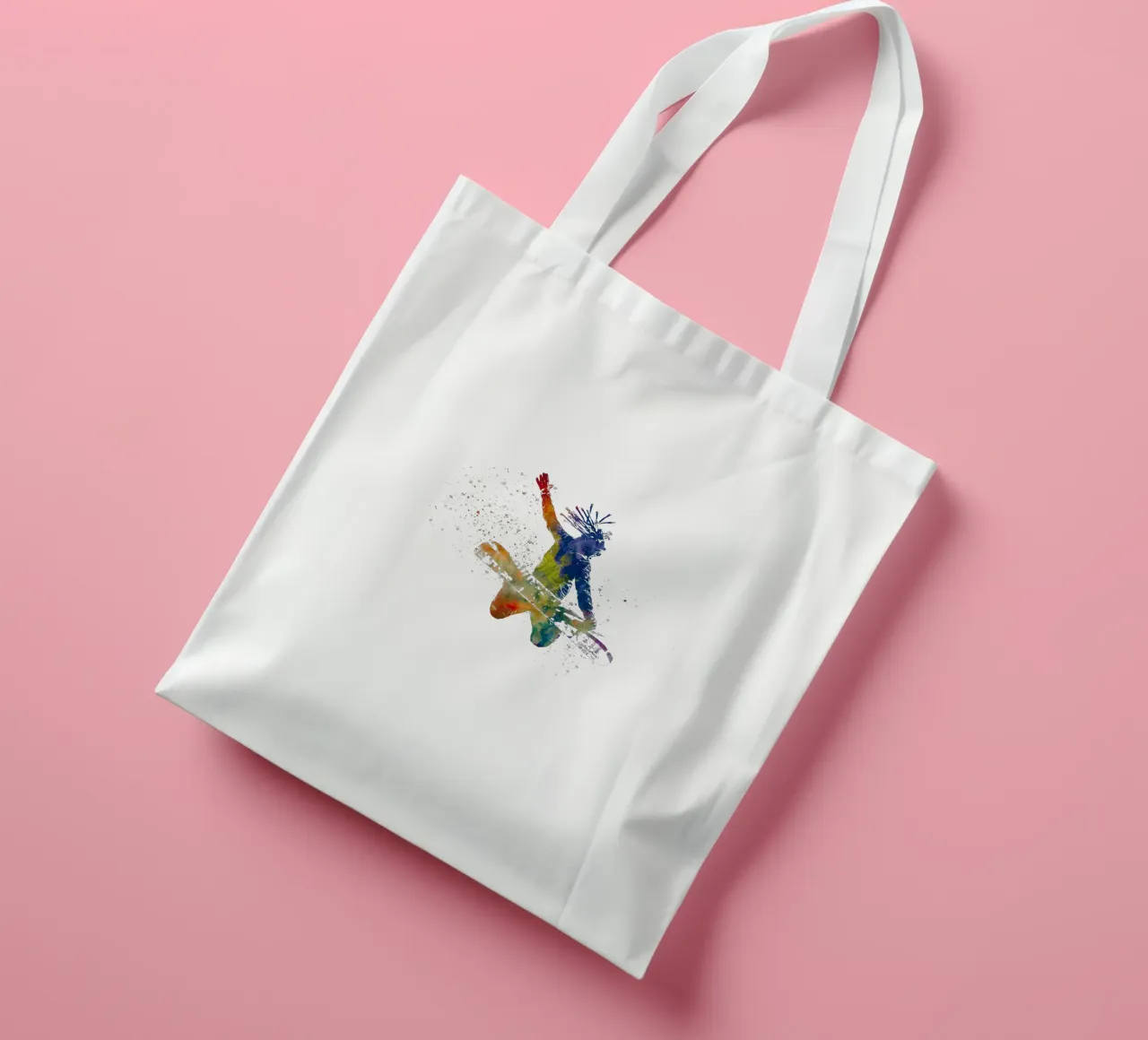 Snowboarder in acquerello borsa in juta da ⚽ Sports Pulse