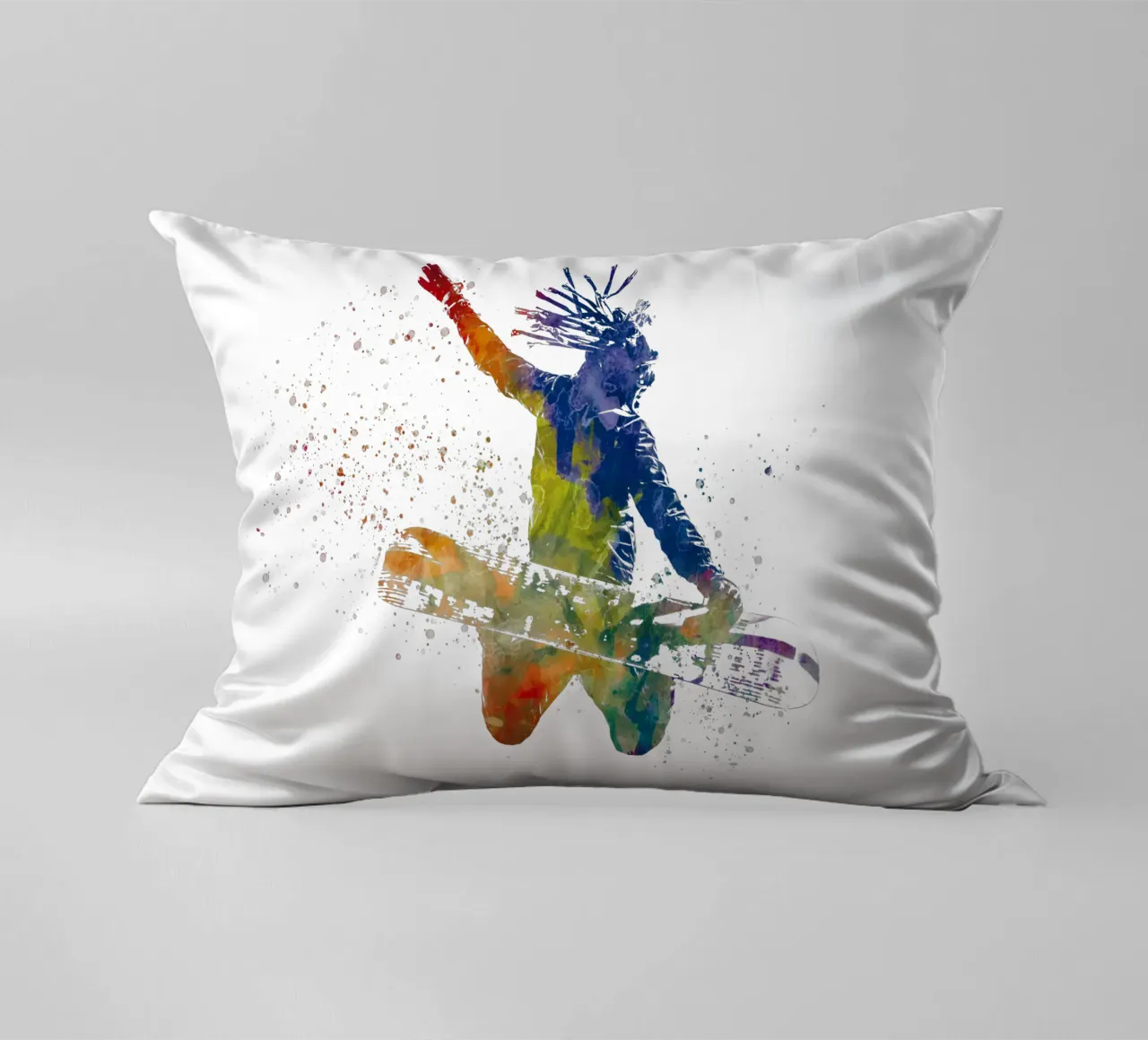 Snowboarder in acquerello cuscino da ⚽ Sports Pulse