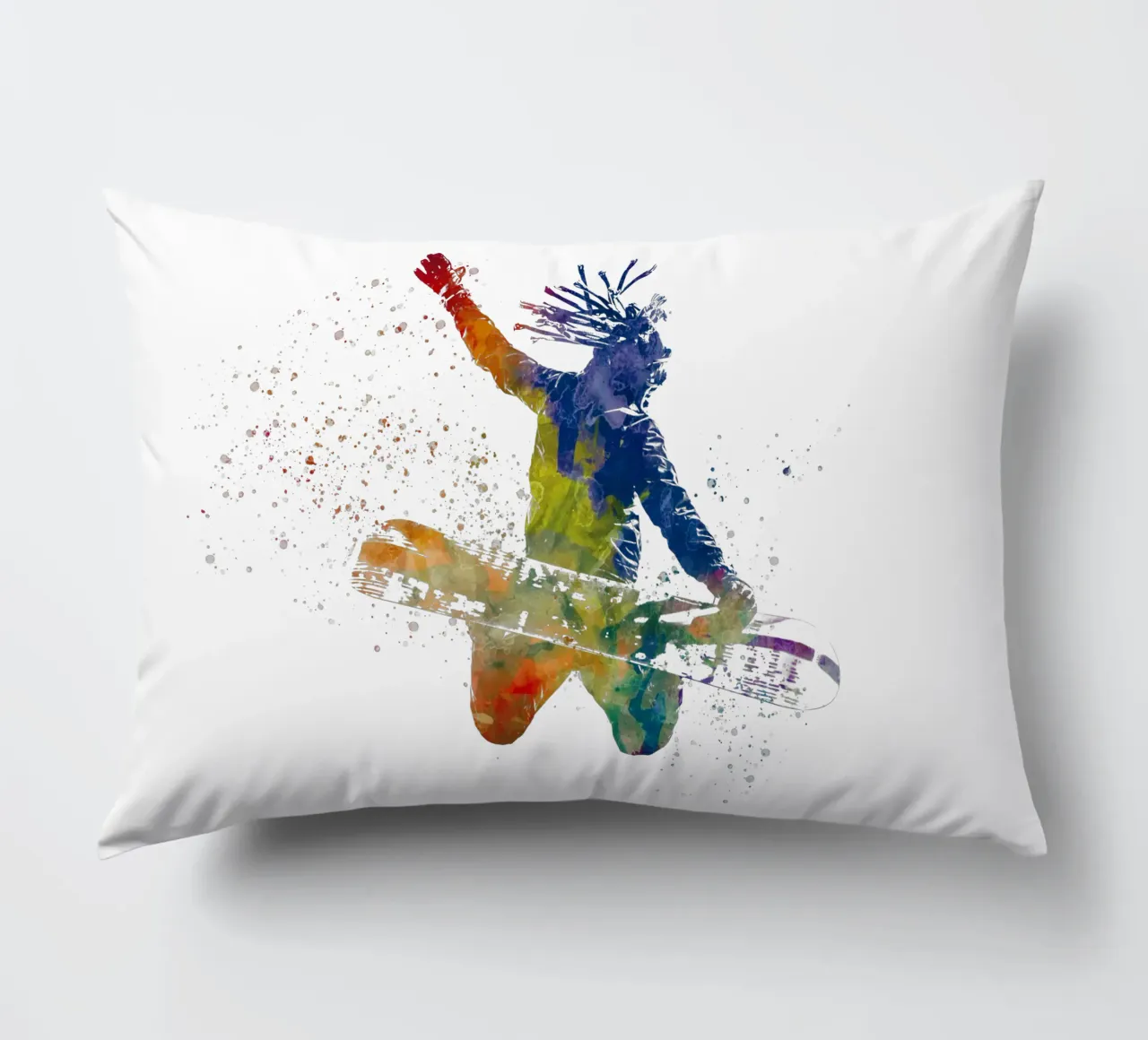Snowboarder in acquerello cuscino da ⚽ Sports Pulse
