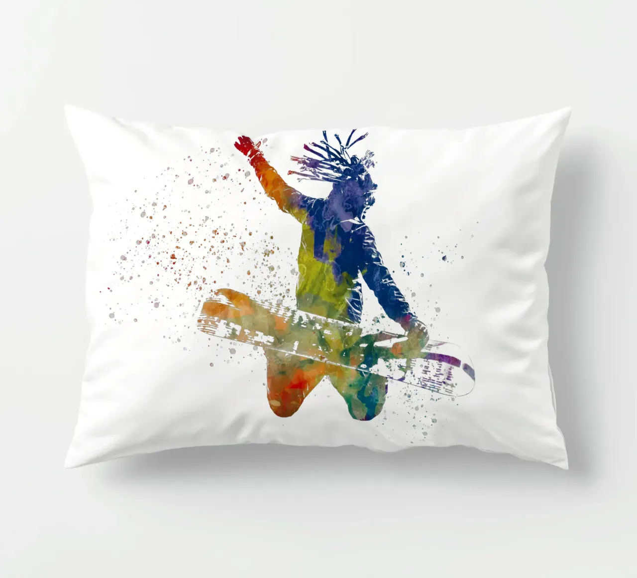 Snowboarder in acquerello cuscino da ⚽ Sports Pulse