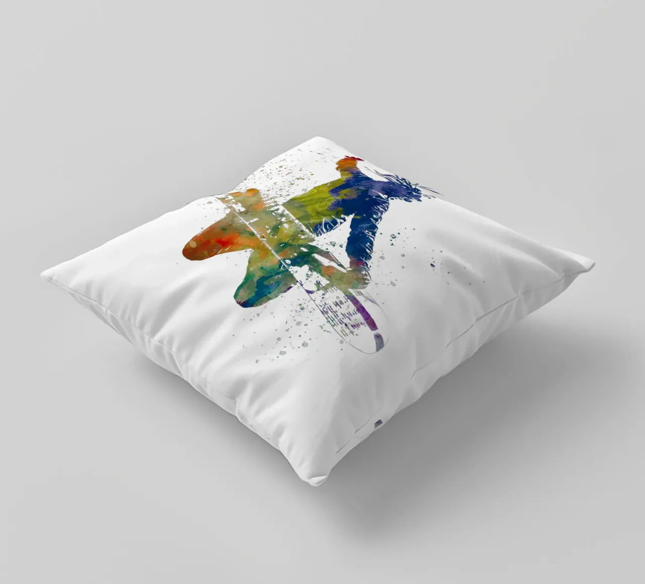 Snowboarder in acquerello cuscino da ⚽ Sports Pulse