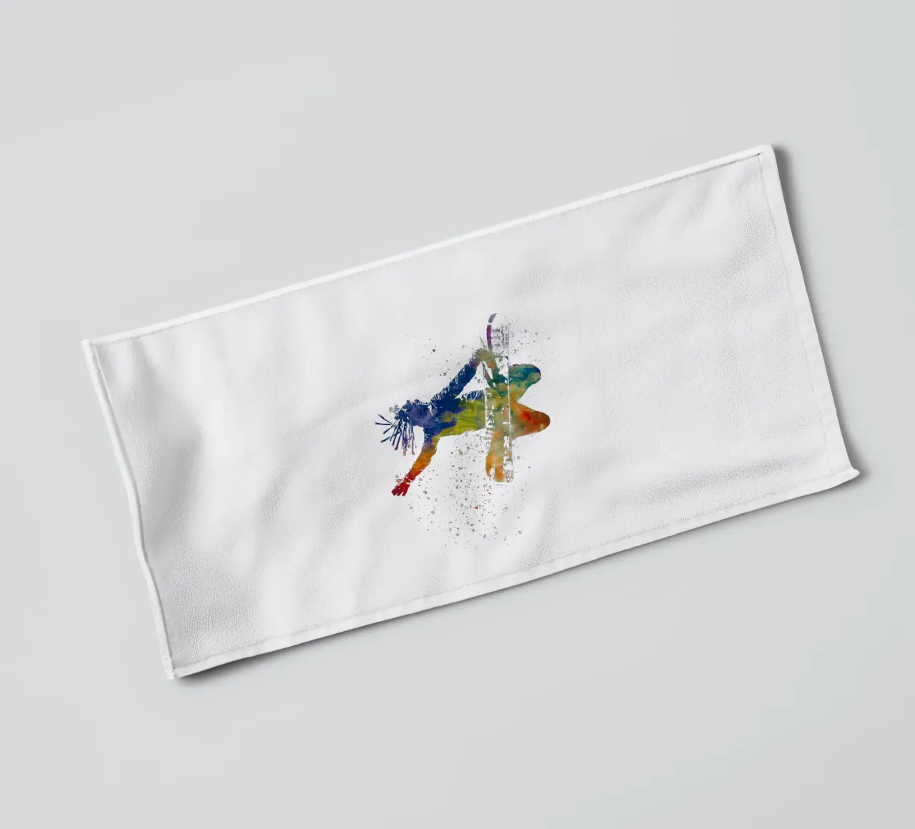 Snowboarder in acquerello asciugamano da bagno da ⚽ Sports Pulse