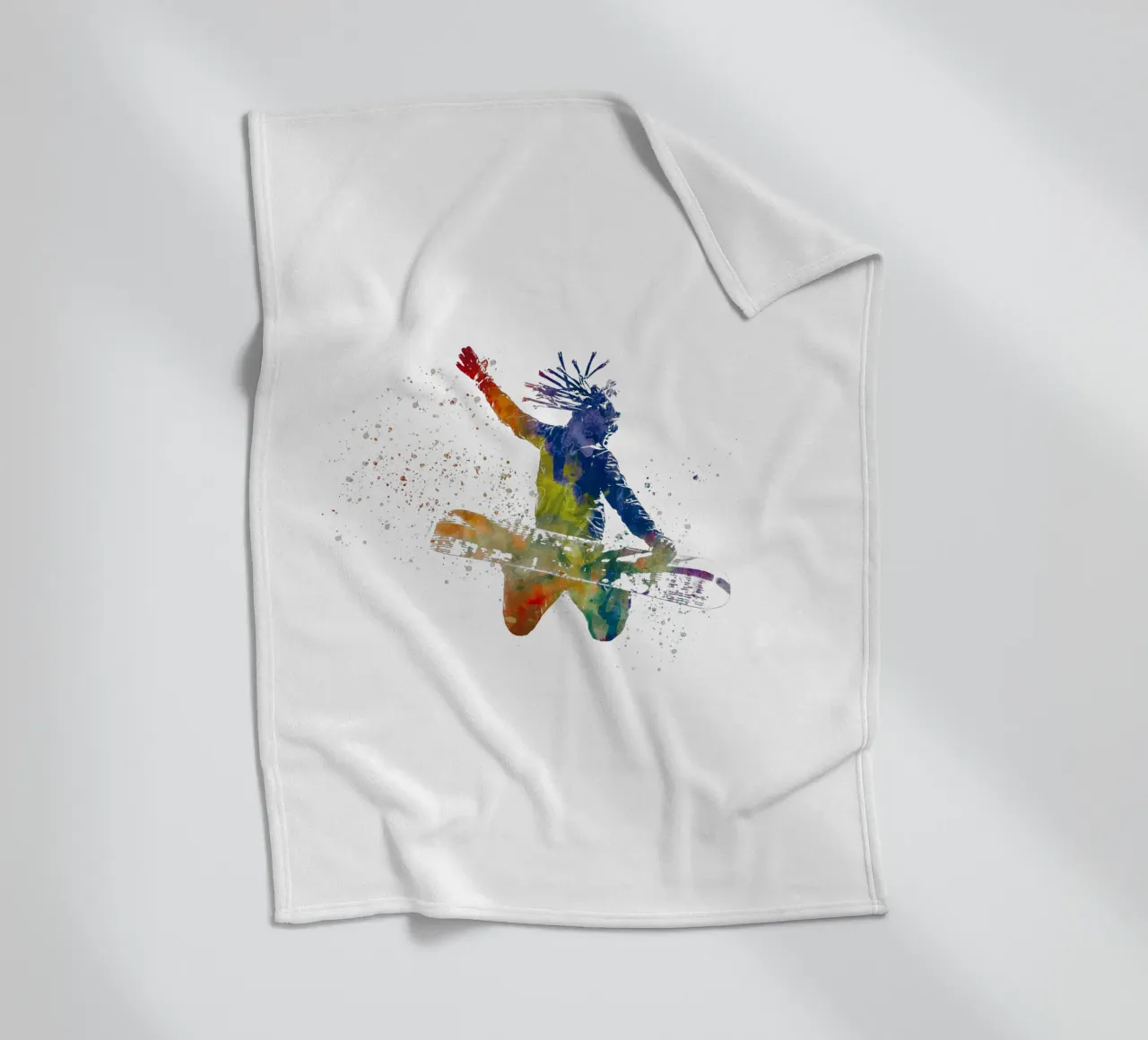 Snowboarder in acquerello coperta in pile da ⚽ Sports Pulse