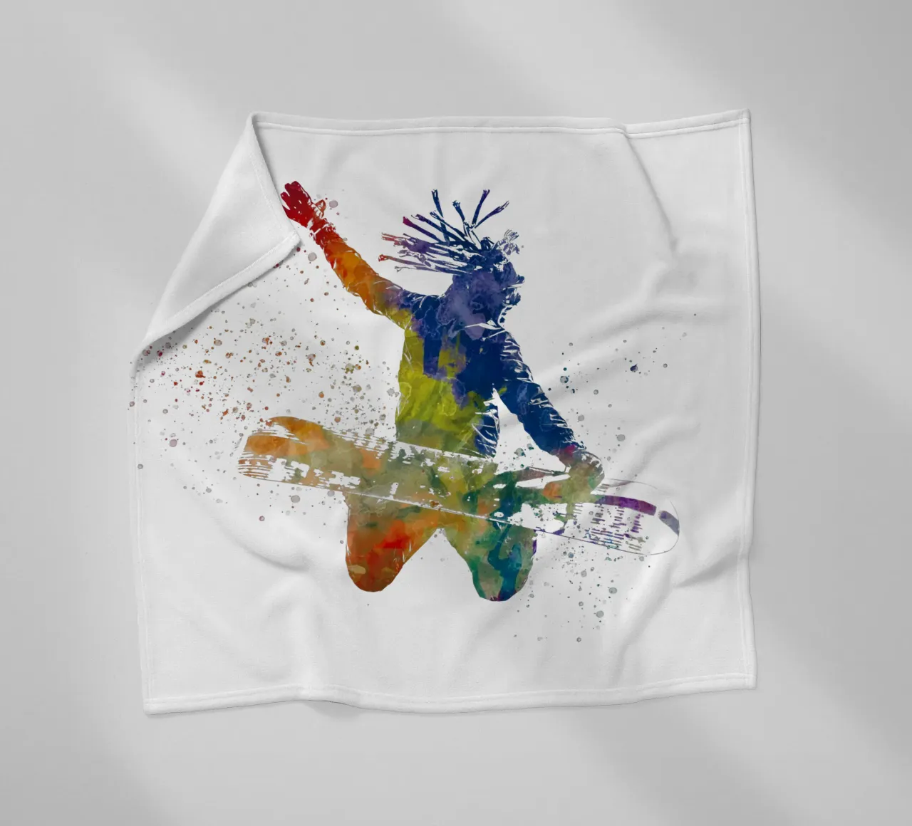 Snowboarder in acquerello coperta in pile da ⚽ Sports Pulse