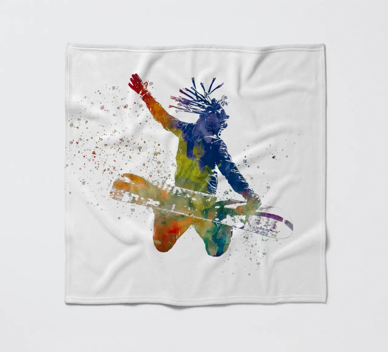 Snowboarder in acquerello coperta in pile da ⚽ Sports Pulse