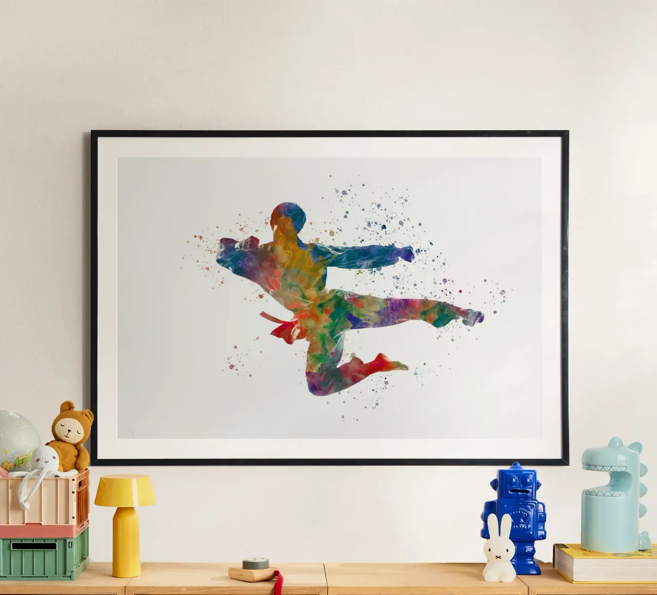Taekwondo-Kampfkunst in Aquarell Poster von ⚽ Sports Pulse