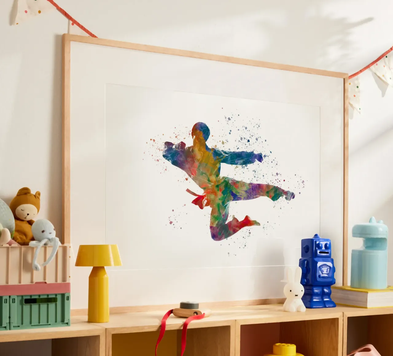 Taekwondo-Kampfkunst in Aquarell Poster von ⚽ Sports Pulse