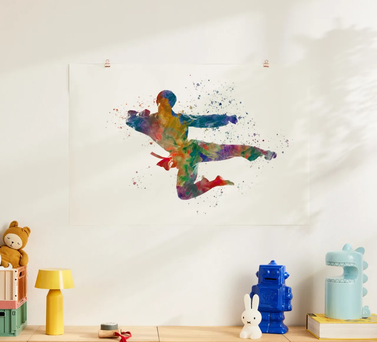 Taekwondo-Kampfkunst in Aquarell Poster von ⚽ Sports Pulse