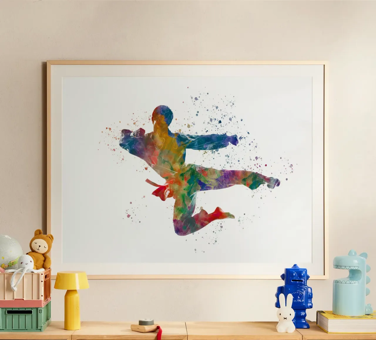 Taekwondo-Kampfkunst in Aquarell Poster von ⚽ Sports Pulse