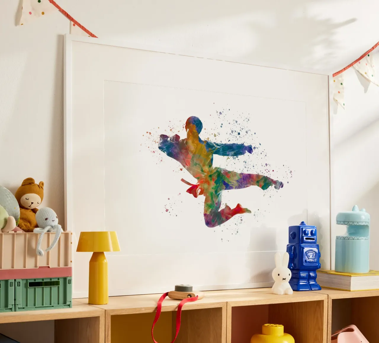 Taekwondo-Kampfkunst in Aquarell Poster von ⚽ Sports Pulse