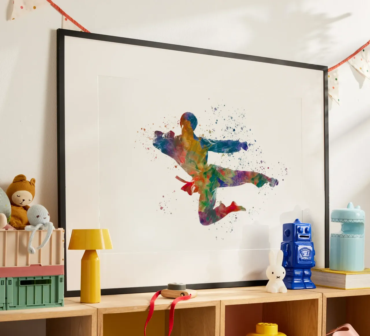 Taekwondo-Kampfkunst in Aquarell Poster von ⚽ Sports Pulse