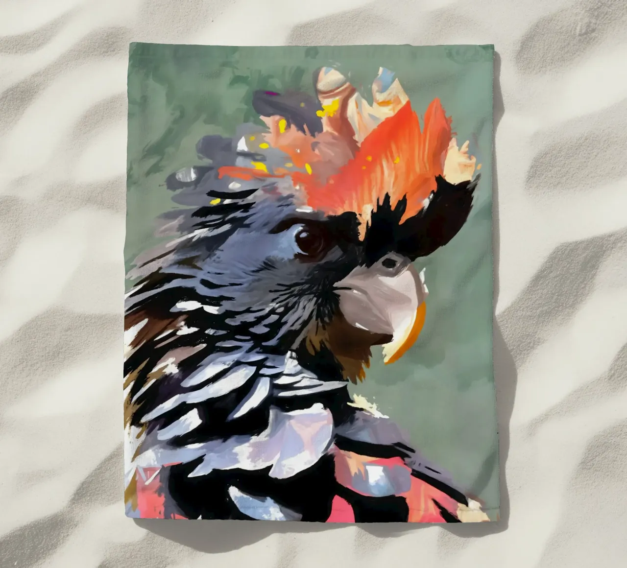 Cacatua: Fiamma e Piuma telo mare da 83oranges