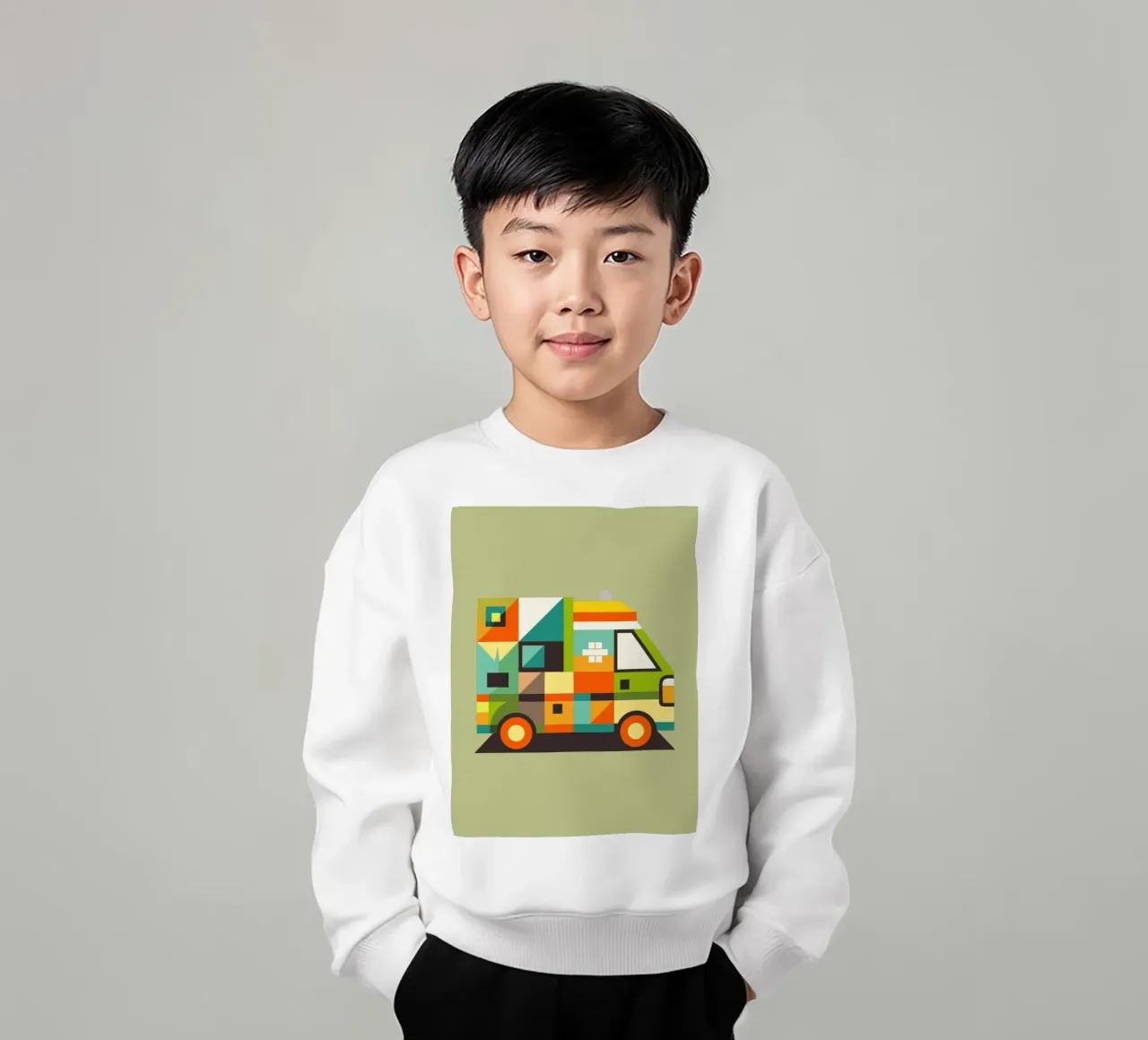 ambulance vector illustration kids sweatshirt by Shillas