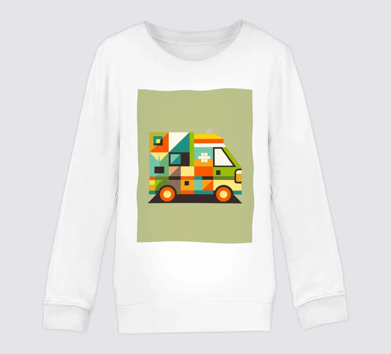 ambulance vector illustration kids sweatshirt by Shillas