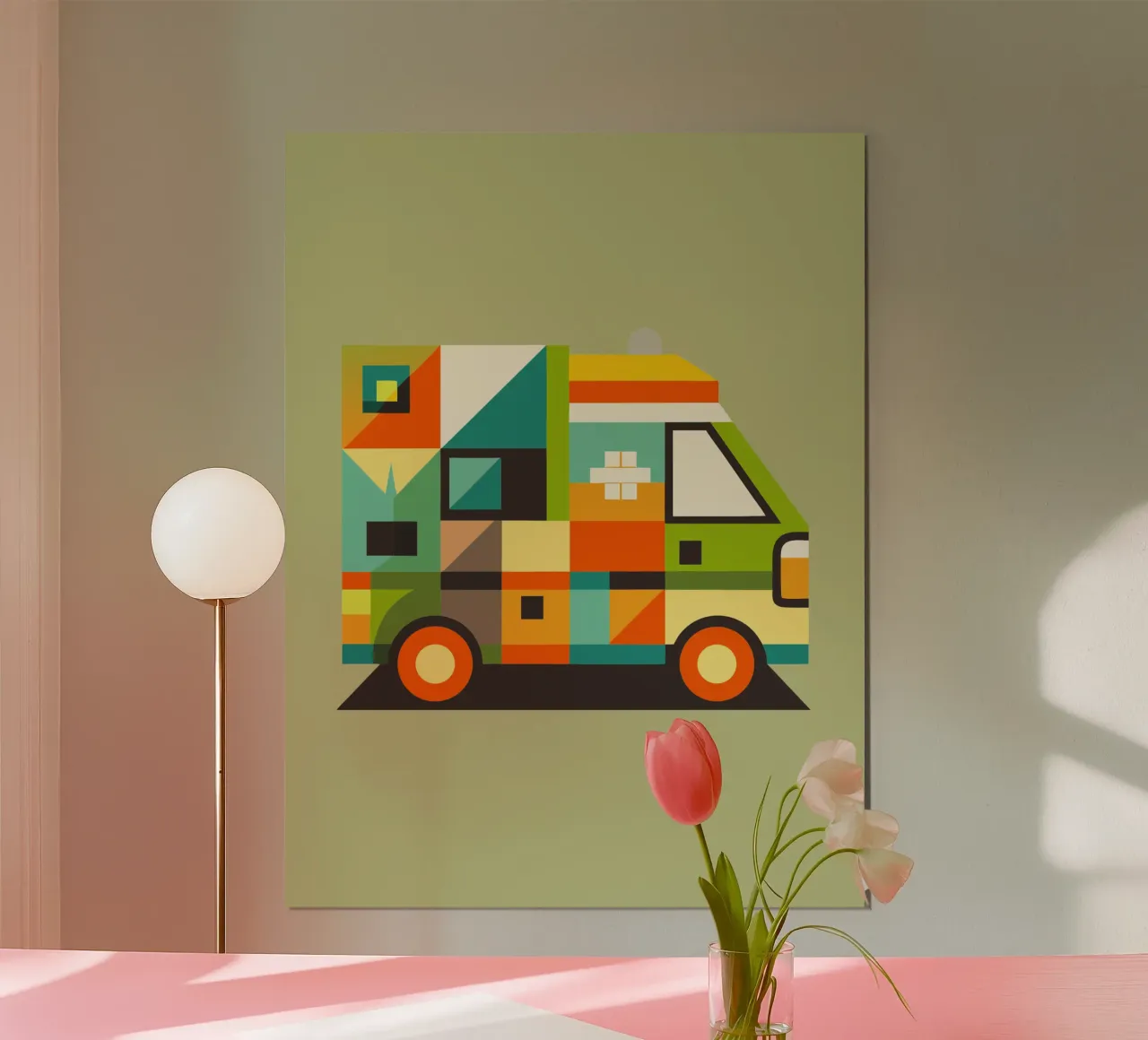 illustrazione vettoriale di un'ambulanza poster con telaio in plastica da Shillas