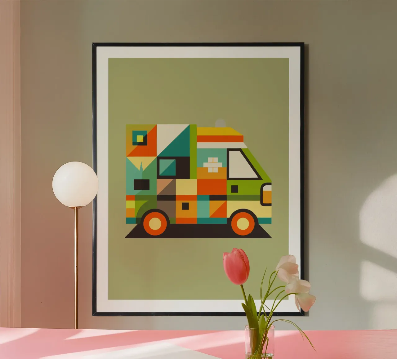 illustrazione vettoriale di un'ambulanza poster con telaio in plastica da Shillas