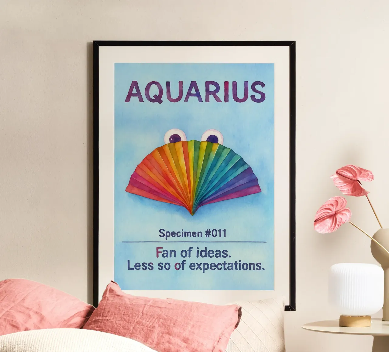 acquario logo vettoriale pittura zodiacale poster da Shillas