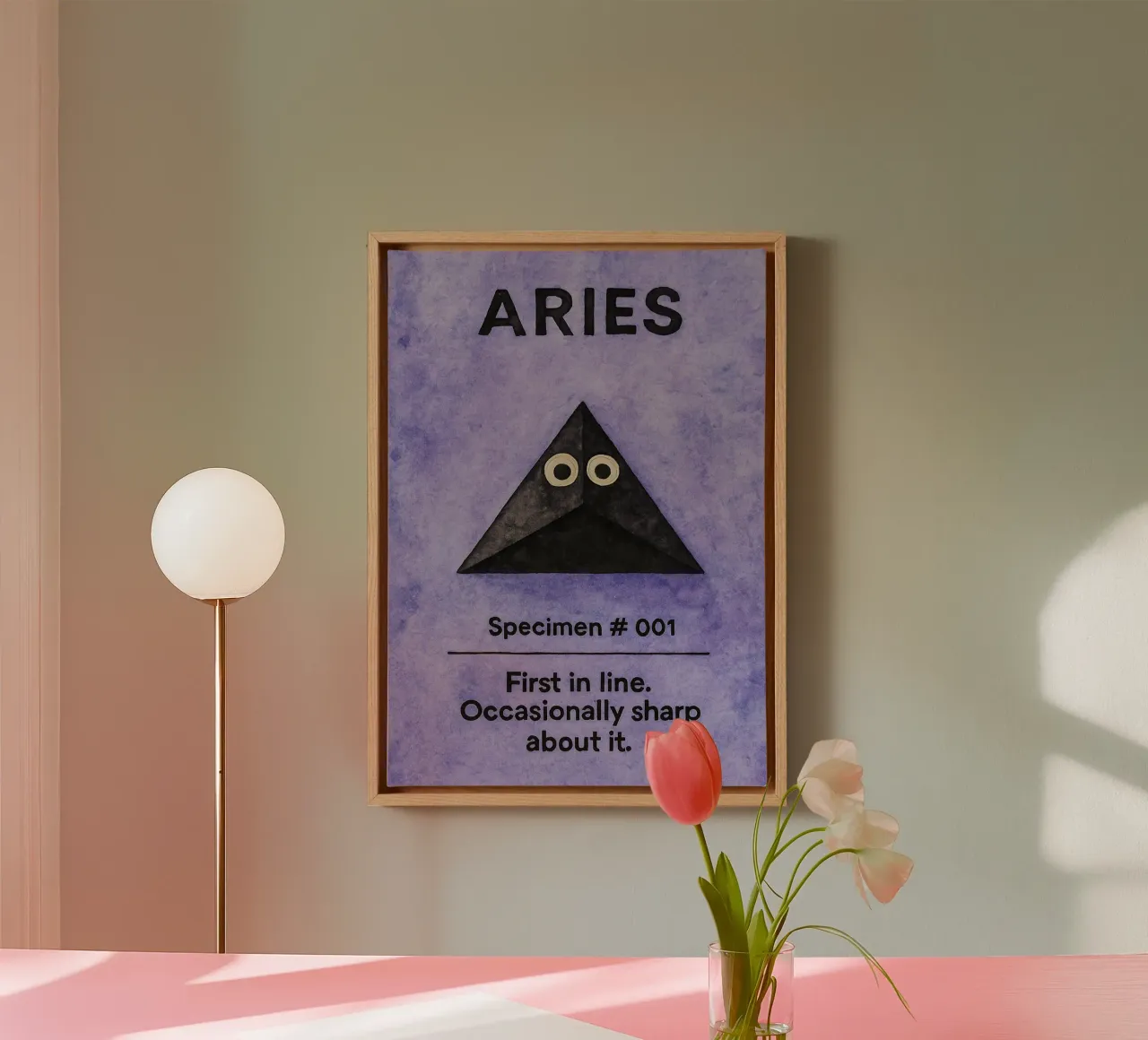 aries logo vector zodiac painting canvas with Floater frame by Shillas