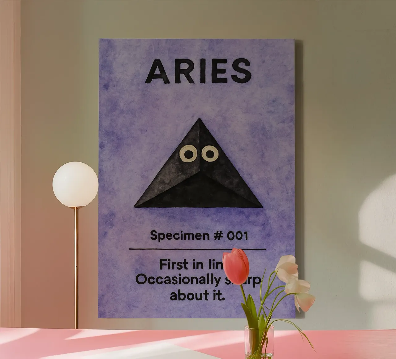 aries logo vector zodiac painting canvas with Floater frame by Shillas