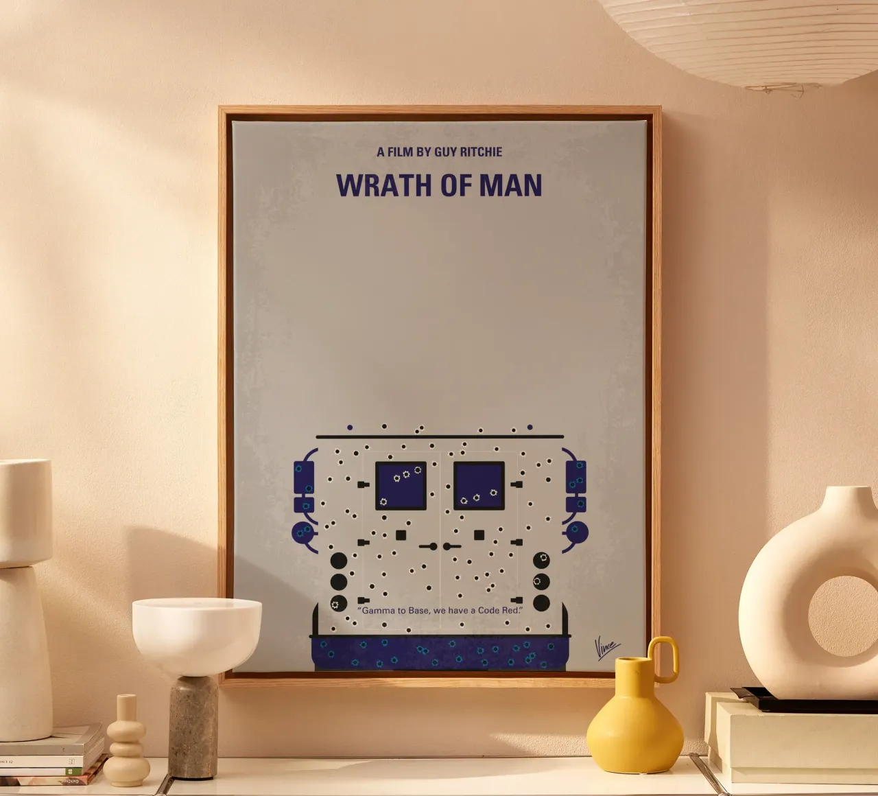 No1491 My Wrath of Man minimal movie poster tela con Cornice a cassetta da Chungkong