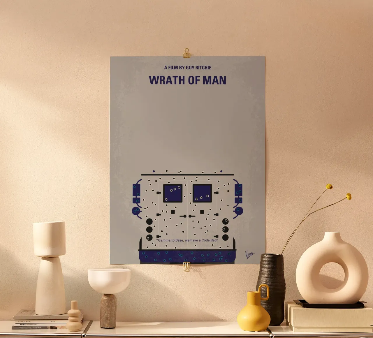 No1491 My Wrath of Man minimal movie poster poster con telaio in alluminio da Chungkong